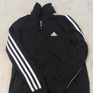 Adidas Black Jacket with White Striped